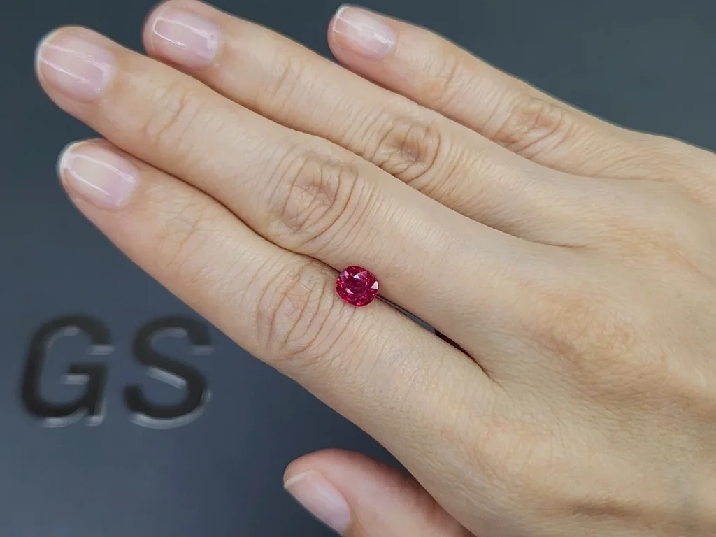 Unheated cushion cut Pigeon blood ruby 1.14 carats, Mozambique  Image №2
