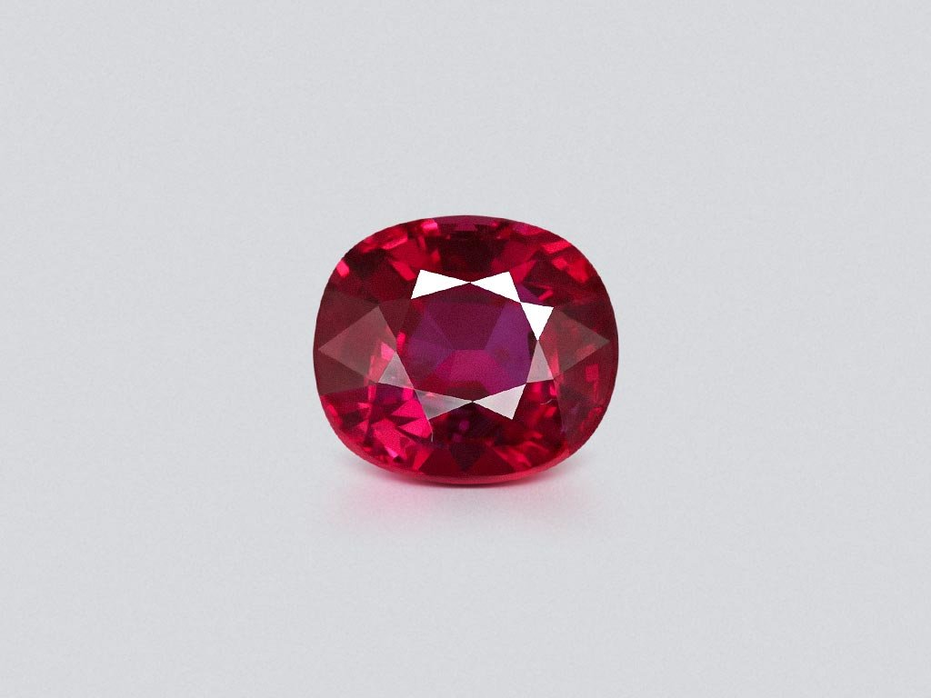Unheated cushion cut Pigeon blood ruby 1.14 carats, Mozambique  Image №1