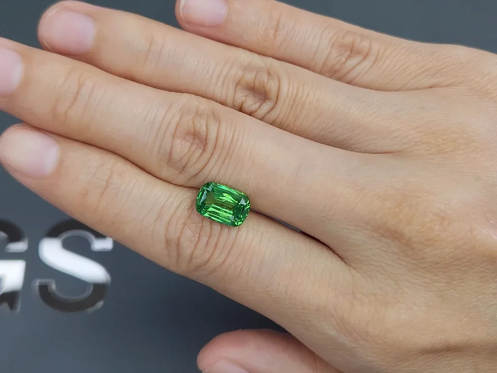 Granate tsavorita Verde intenso talla cojín 3,26 quilates, Tanzania  Image №2