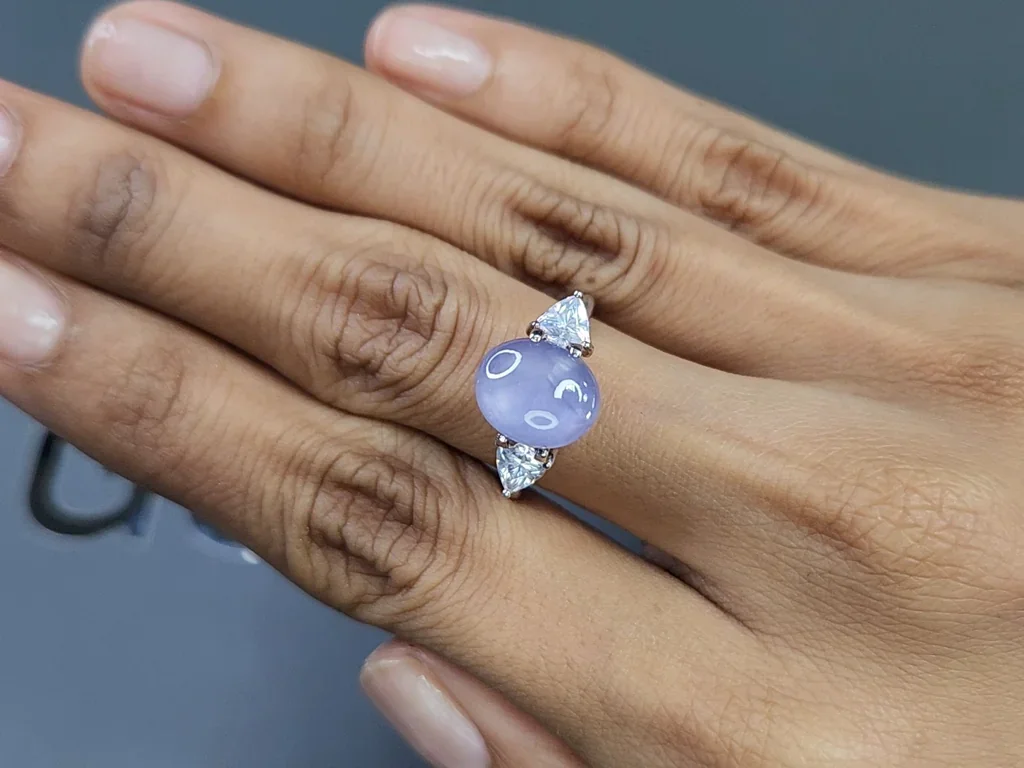 Zafiro estrella sin calentar, talla cabujón 8,10 carats, Sri Lanka Image №8