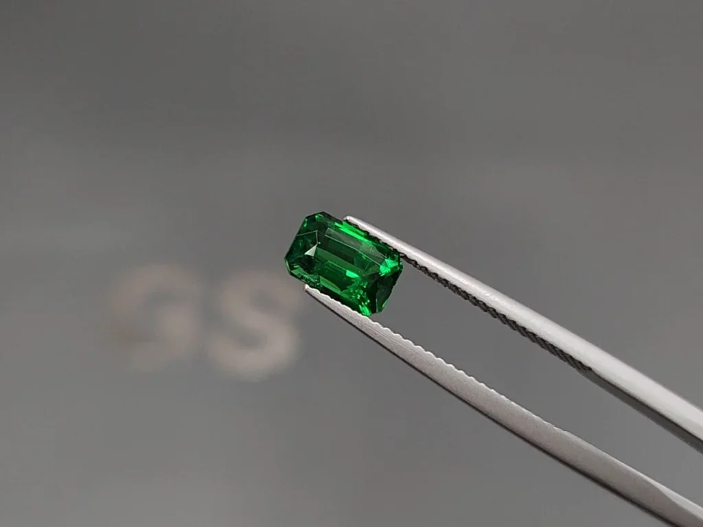 Leuchtend grüner tsavorit granat im achteckschliff 1,55 carats, Tansania  Image №3