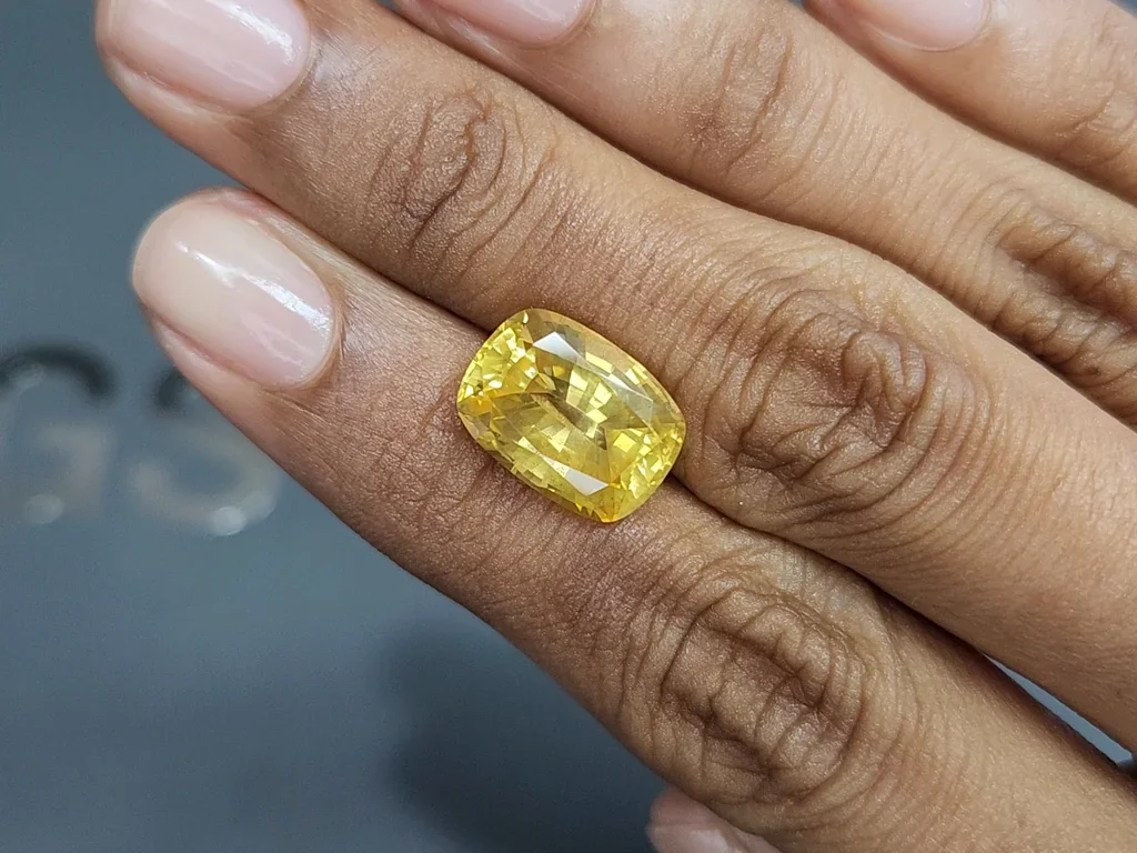 Saphir jaune vif taille coussin non chauffé de 9,28 carats, Sri Lanka Image №2