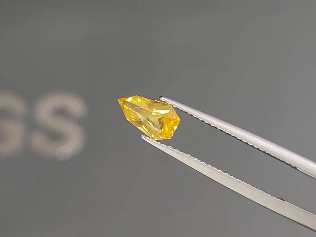 Saphir jaune intense taille fantaisie 1,01 carats, Sri Lanka  Image №2