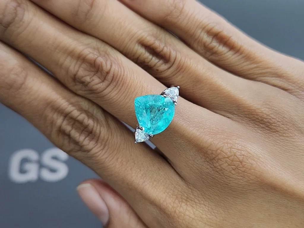 Neon-Pariba-turmalin im birnenschliff 4,49 karat, Mosambik Image №5