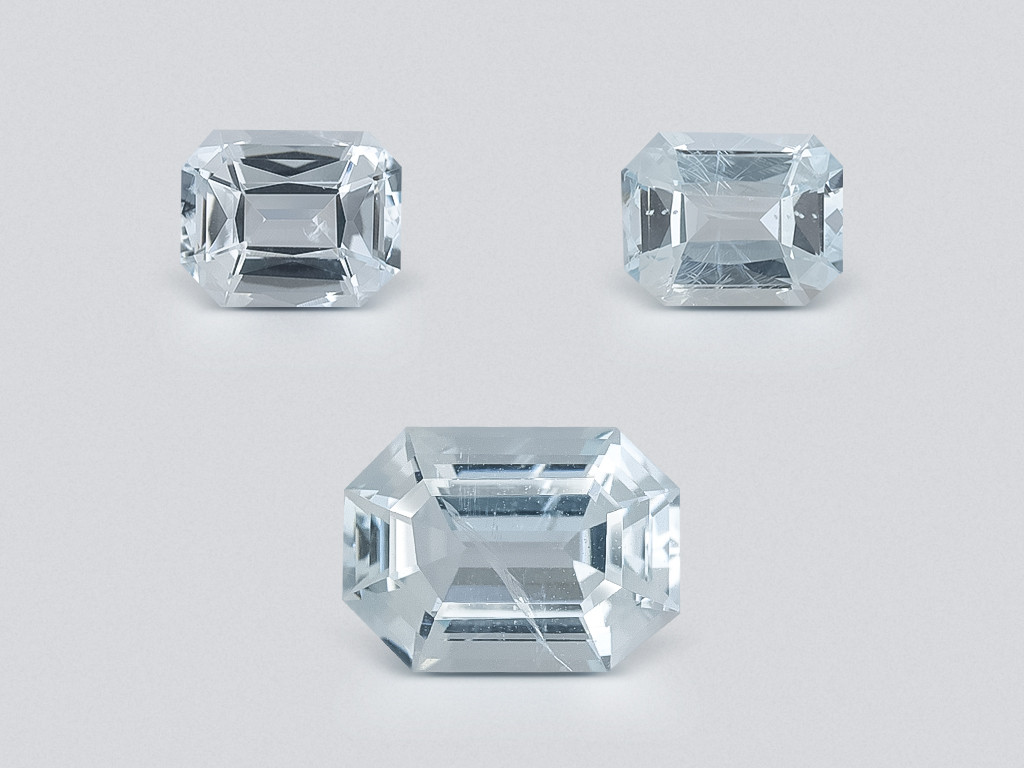 Set of aquamarines octagon cut  1.78 carats, Madagascar Image №1