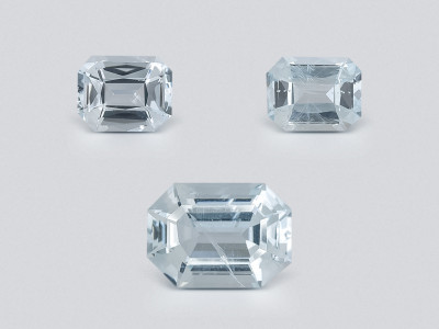 Set of aquamarines octagon cut  1.78 carats, Madagascar photo