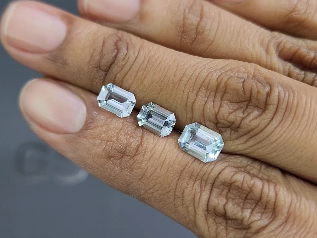Set of aquamarines octagon cut 3.01 carats, Madagascar Image №2
