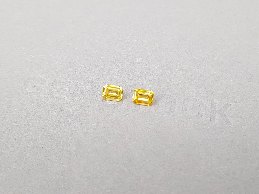 Pair of intense lemon yellow sapphires 0.79 ct, Sri Lanka Image №3