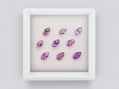 Lot de saphirs calibrés 5x3 mm taille poire 2,16 carats/9 pcs  photo