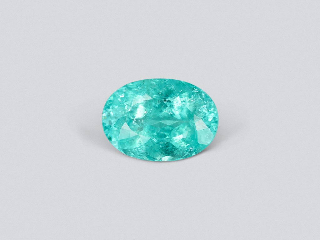 Neon greenish-blue Paraiba tourmaline in oval cut 6.11 carats, Mozambique Image №1