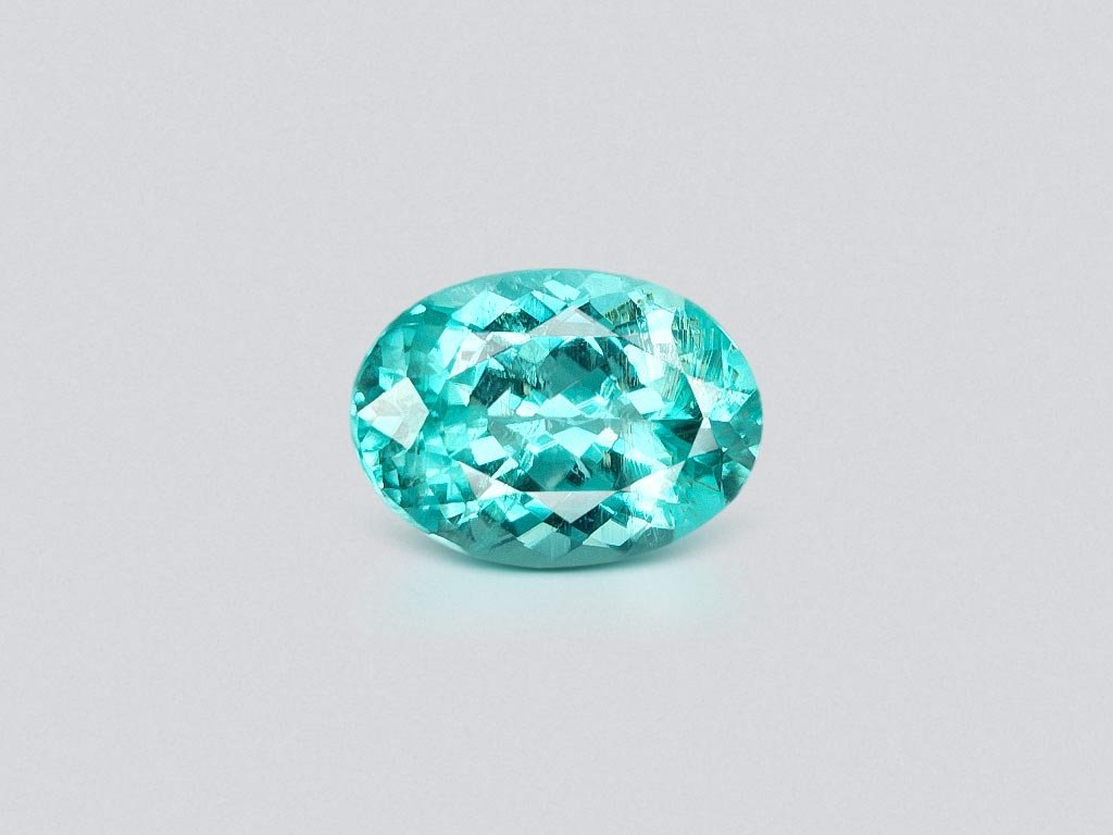 Turmalina Paraiba azul verdoso neón talla ovalada 5,51 quilates, Mozambique Image №1