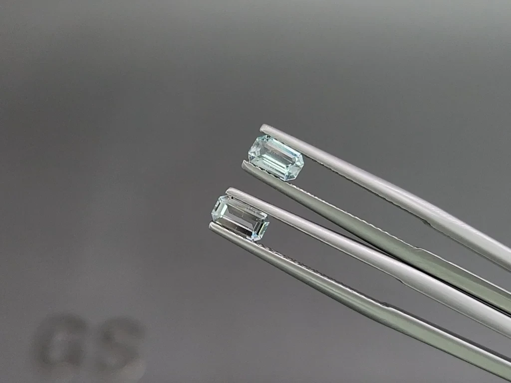 Set of aquamarines octagon cut 1.70 carats, Madagascar Image №3