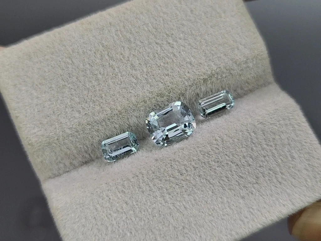 Set of aquamarines octagon cut 1.70 carats, Madagascar Image №4