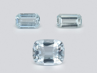 Set of aquamarines octagon cut 1.70 carats, Madagascar photo