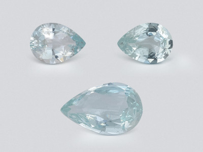 Ensemble aigues-marines taille poire, 2,83 carats, Madagascar photo