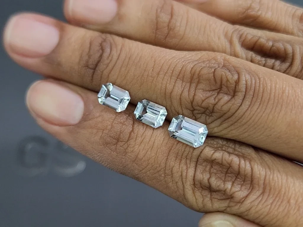 Set of aquamarines octagon cut  2.87 carats, Madagascar Image №2
