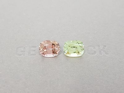 Contrasting pair of tourmalines 9.08 ct photo