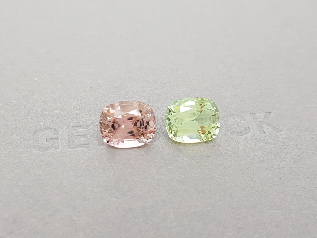 Contrasting pair of tourmalines 9.08 ct Image №3