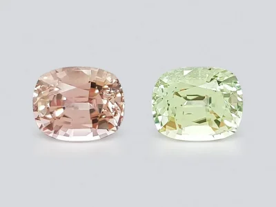 Contrasting pair of tourmalines 9.08 ct photo