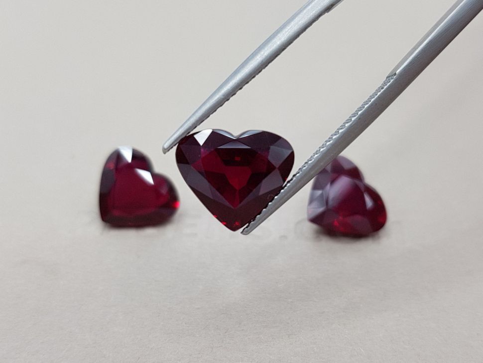 Set of heart cut rubies 12.66 ct, Mozambique Image №4