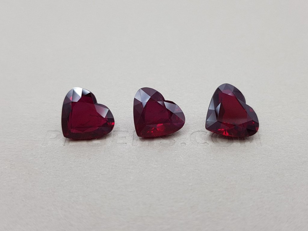 Set of heart cut rubies 12.66 ct, Mozambique Image №1