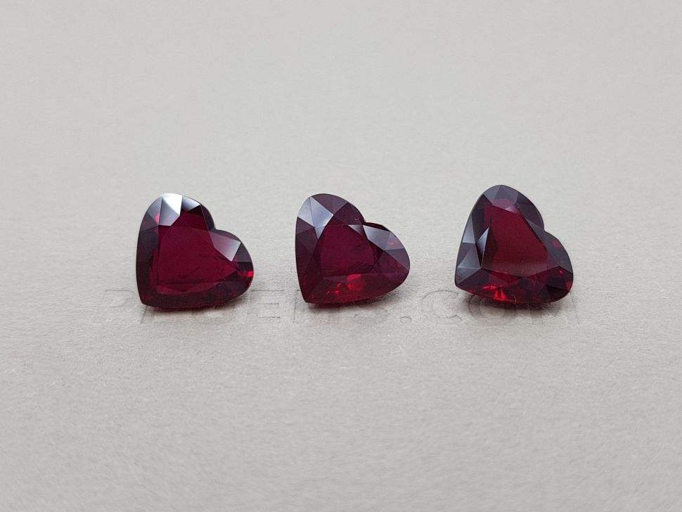 Set of heart cut rubies 12.66 ct, Mozambique Image №1