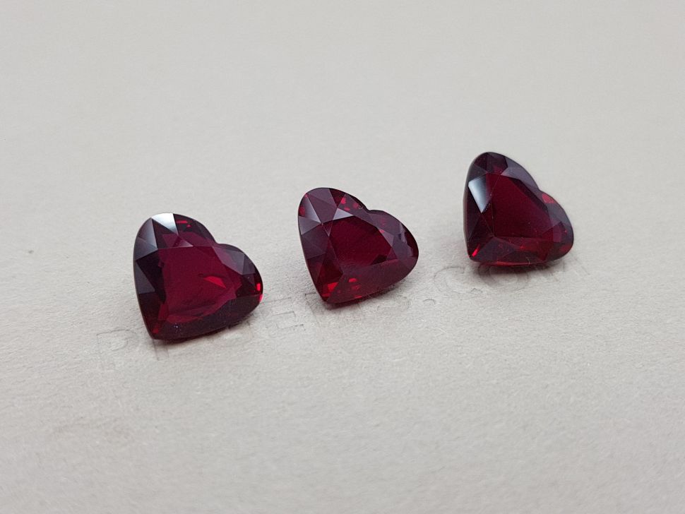 Set of heart cut rubies 12.66 ct, Mozambique Image №3
