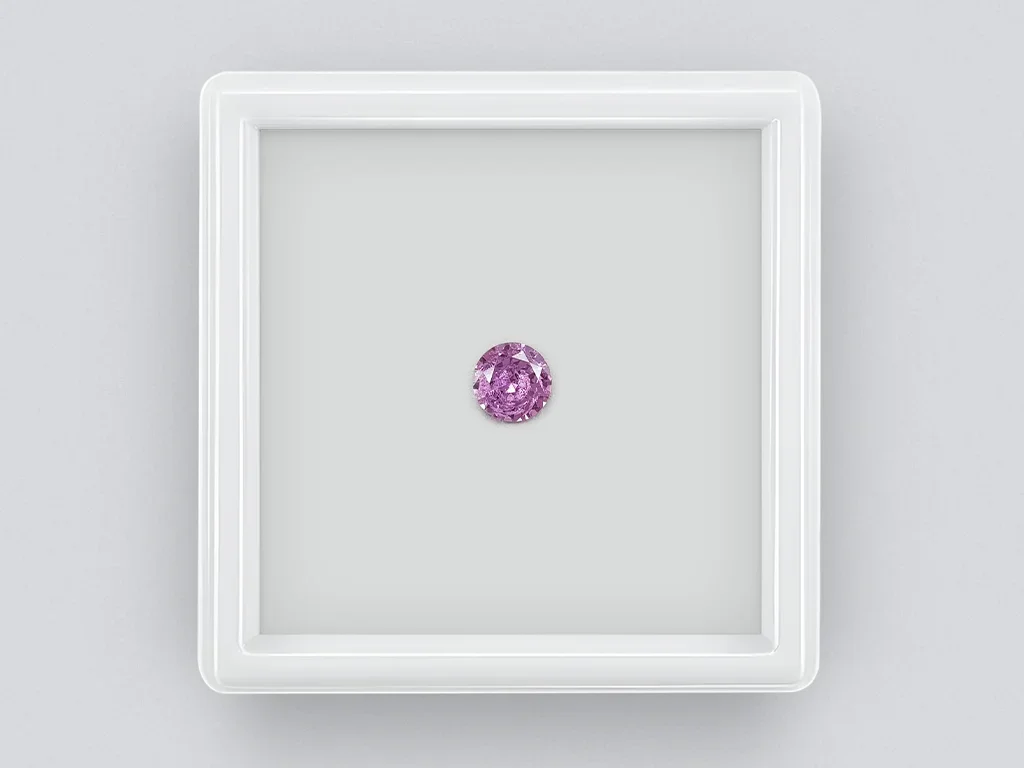 Vivid purple unheated round cut sapphire 1.04 ct, Madagascar Image №1