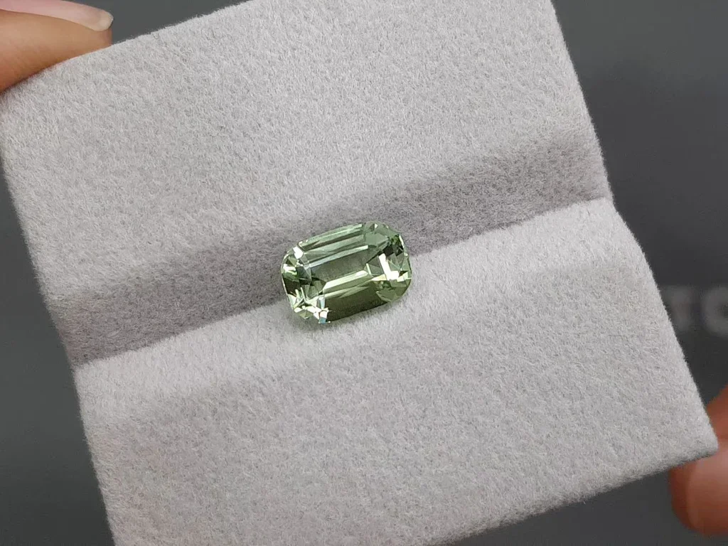 Mint green tourmaline in cushion cut 2.38 carats, Africa Image №4