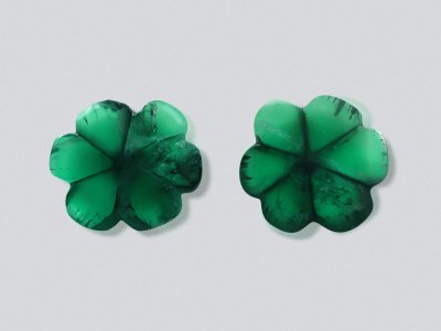 Pair of emeralds trapiche Vivid Green fancy cut  25.56 carats, Colombia photo