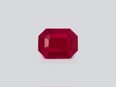 Unheated ruby rutile silk effect octagon cut 1.04 carats, Mozambique photo