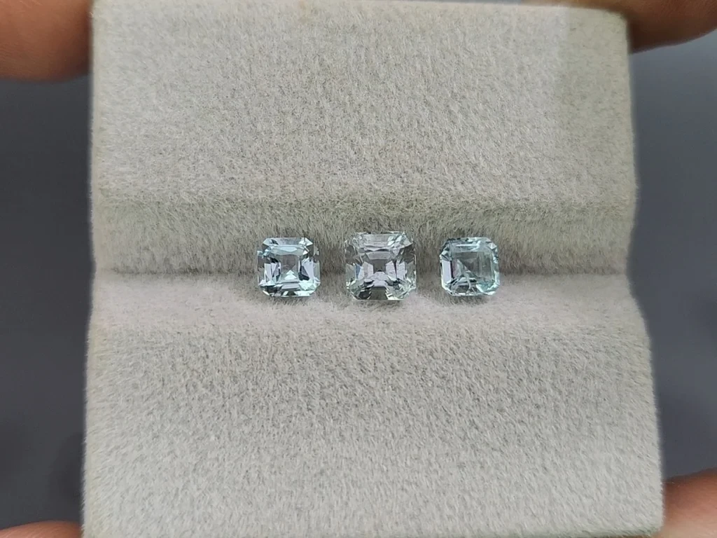 Set of aquamarines octagon cut 1.60 carats, Madagascar Image №4