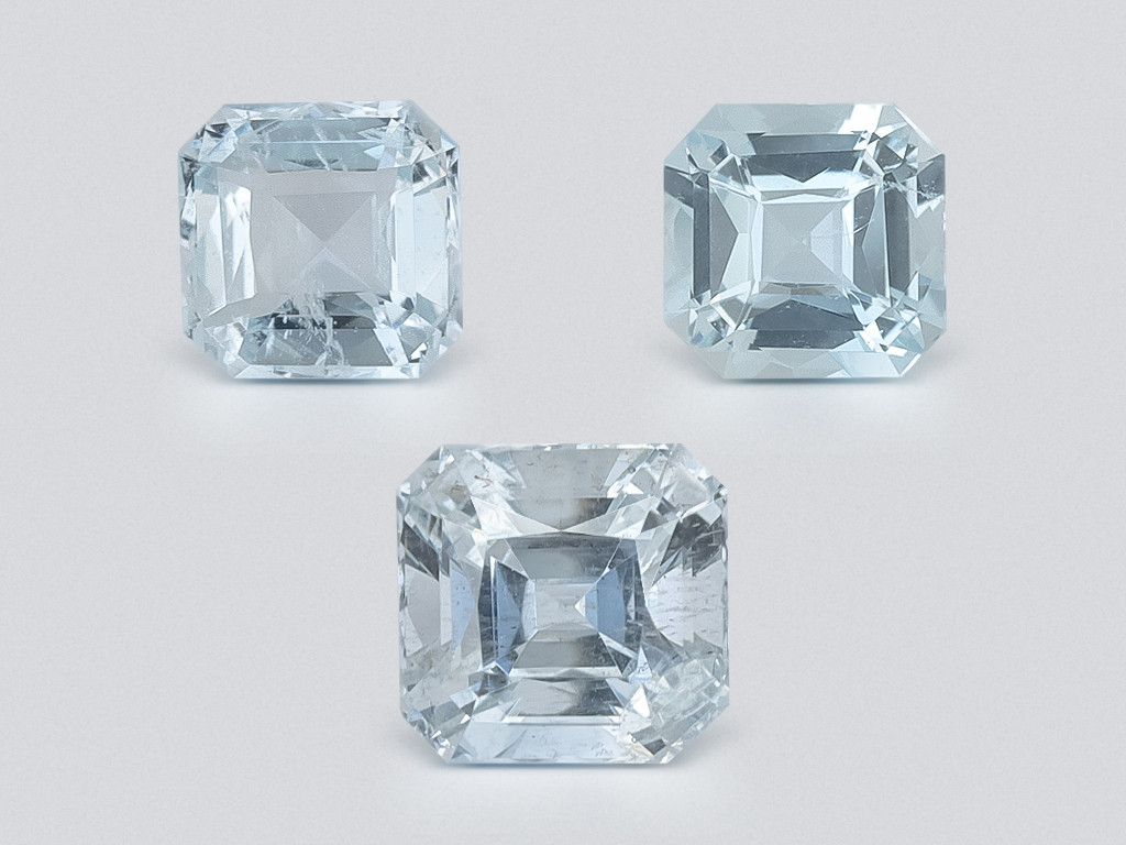 Set of aquamarines octagon cut 1.60 carats, Madagascar Image №1