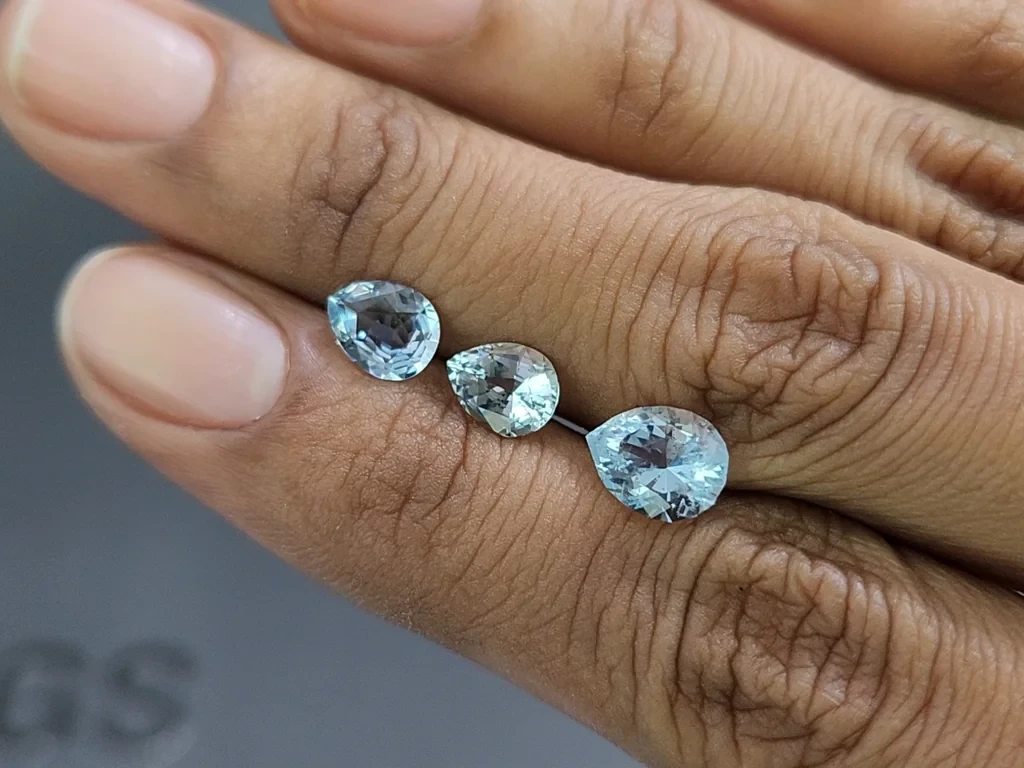 Ensemble aigues-marines taille poire, 2,78 carats, Madagascar Image №2