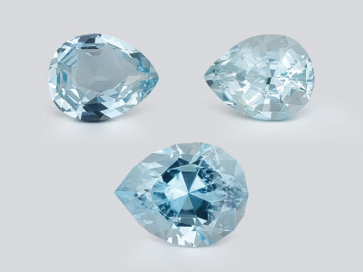 Ensemble aigues-marines taille poire, 2,78 carats, Madagascar photo