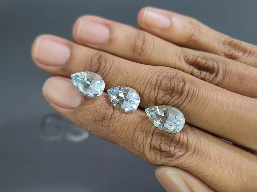 Set of aquamarines  pear cut 10.41 carats, Madagascar Image №2