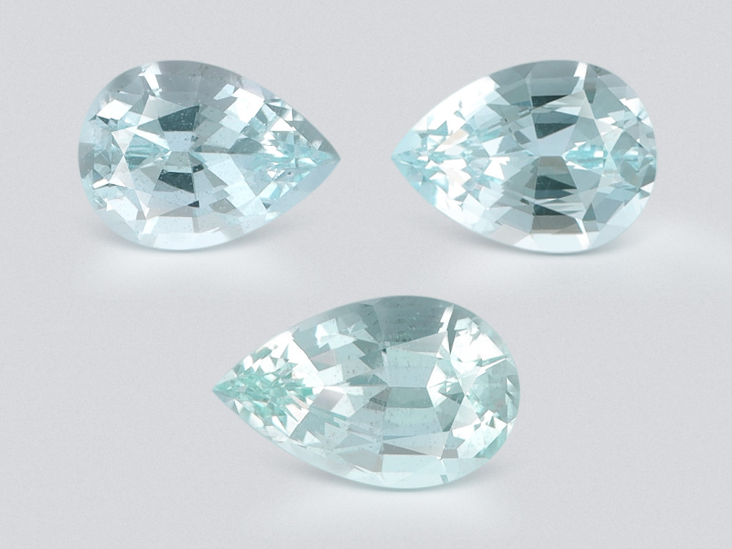Set of aquamarines  pear cut 10.41 carats, Madagascar Image №1