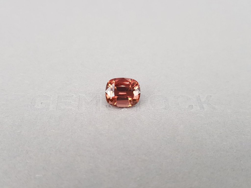 Orange-red cushion cut tourmaline 3.09 carats, Africa Image №1