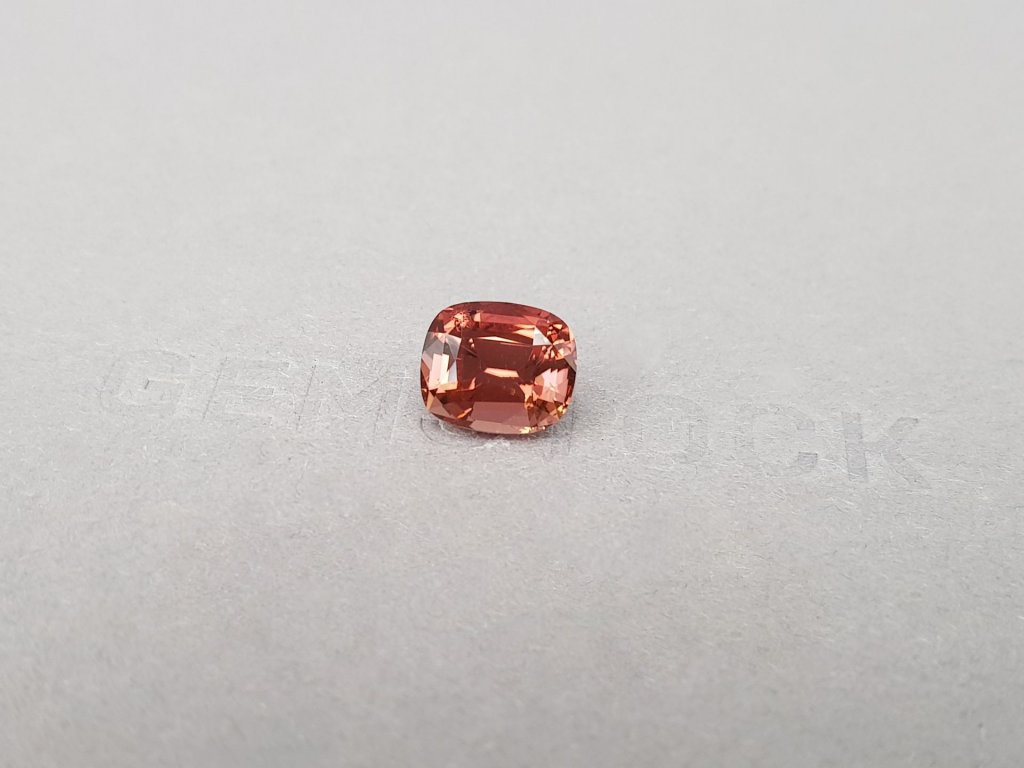 Orange-red cushion cut tourmaline 3.09 carats, Africa Image №3