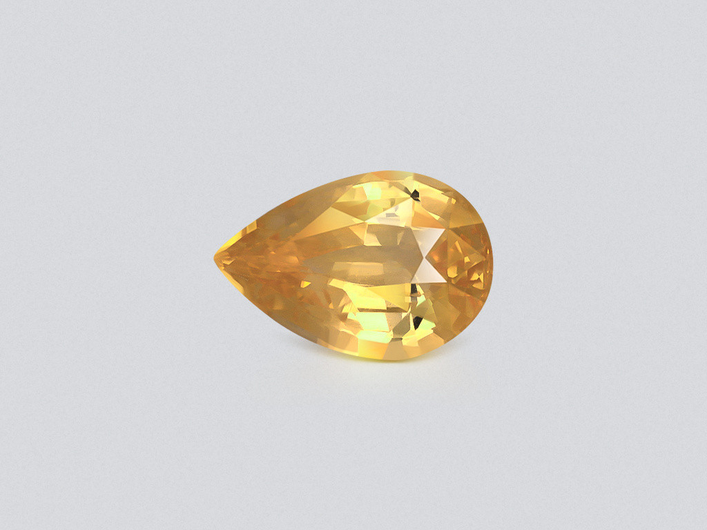 Unheated yellow sapphire pear cut 5.01 carats, Sri Lanka Image №1