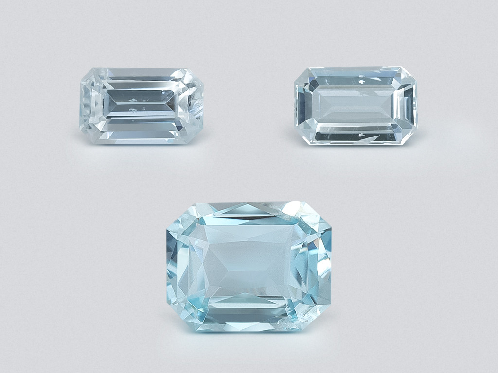 Set of aquamarines octagon cut 1.46 carats, Madagascar Image №1