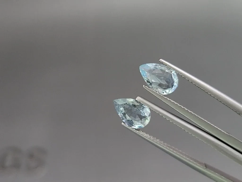 Set of aquamarines in pear cut 2.72 carats, Madagascar Image №5