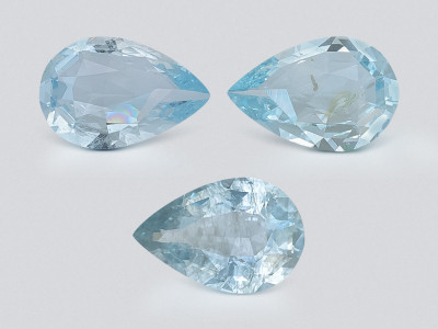 Set of aquamarines in pear cut 2.72 carats, Madagascar photo