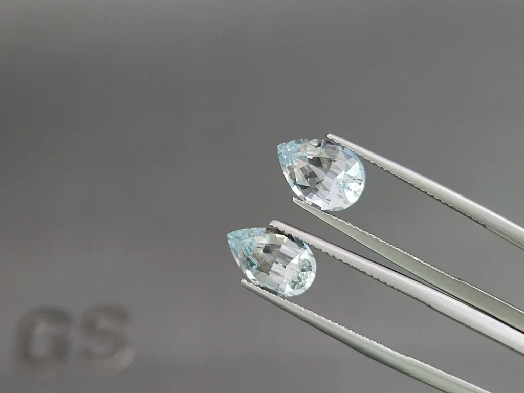 Ensemble aigues-marines taille poire, 7,33 carats, Madagascar Image №4