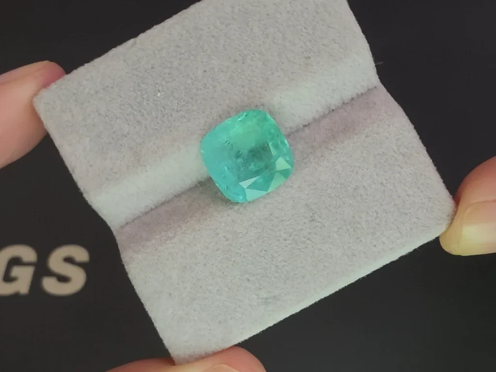 Tourmaline Paraíba  taille coussin, 4,70 carats, Mozambique Image №4