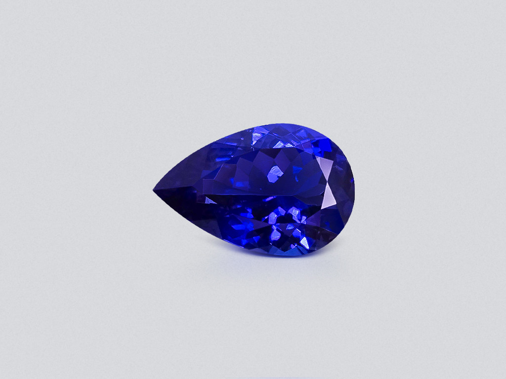 Vivid blue tanzanite in pear cut 16.29 carats, Tanzania Image №1