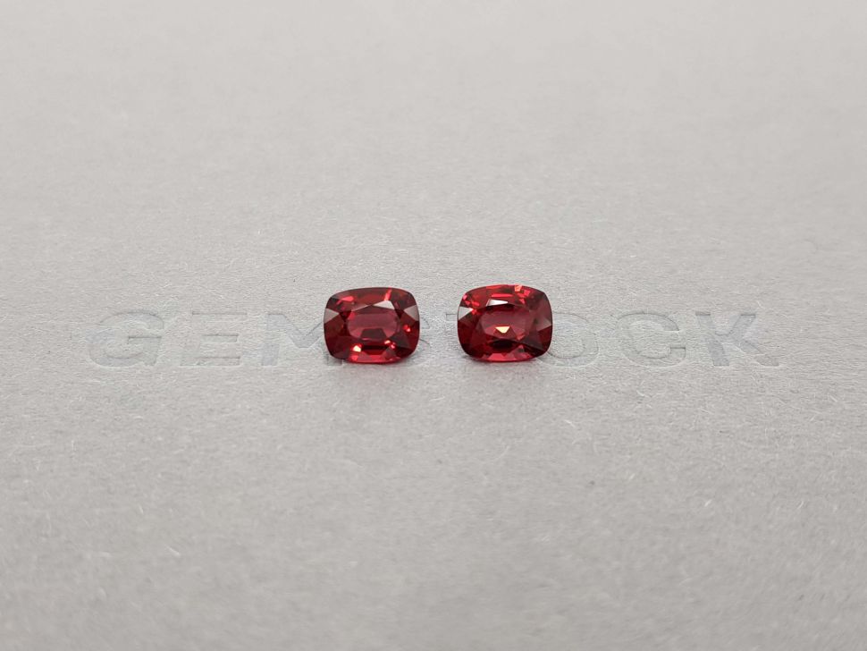 Pair of bright red spinels 2.06 ct, GFCO Image №1