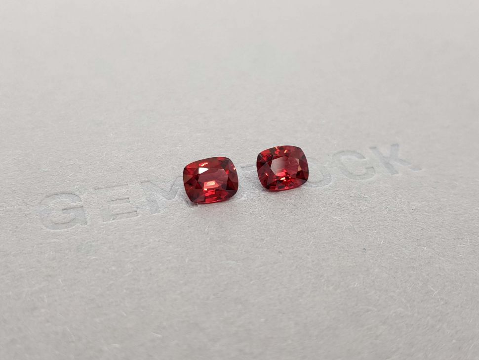 Pair of bright red spinels 2.06 ct, GFCO Image №2