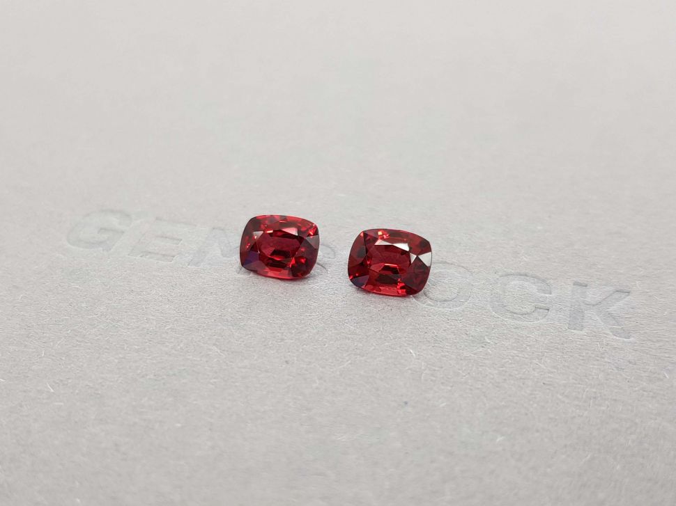 Pair of bright red spinels 2.06 ct, GFCO Image №3