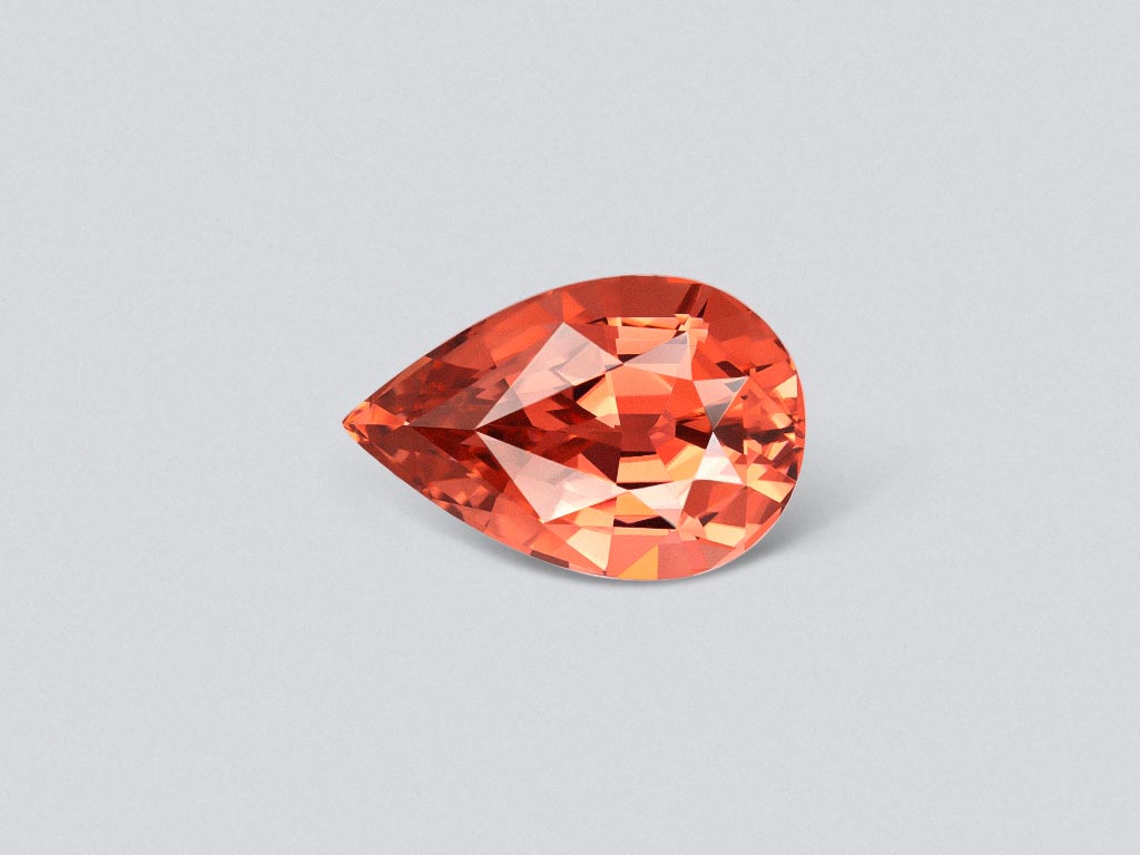 Intense red-orange tourmaline in pear-cut 3.63 carats, Africa Image №1